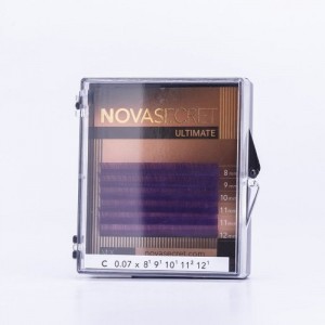 Ресницы NOVASEСRET Ultimate "limited edition" color, 6 линий MIX  Фиолетовые